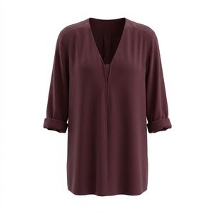 Monk and Lou Burgundy Shift Mini Dress Size S Minimalist Work Office Business